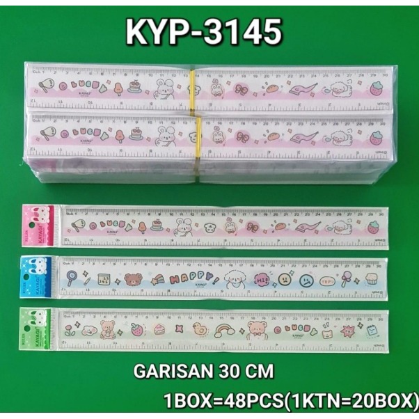 FANCY RULER 30CM / RULER / ANIMAL MOTIF LINE 30CM KYP-3145 (12 ชิ้น)