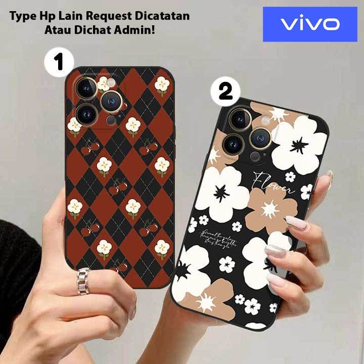 [MCF02] Softcase Square Motif ดอกไม้สําหรับ VIVO Y22 Y21S Y17S Y20S Y12S Y15S VIVO V27E V9E V21 4G/5