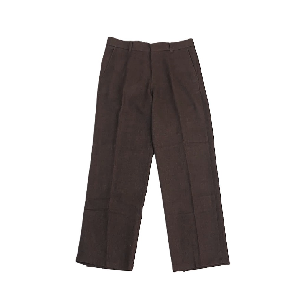 H&M Basic Wool Pleated Pants Dark Brown Regular Fit Pants