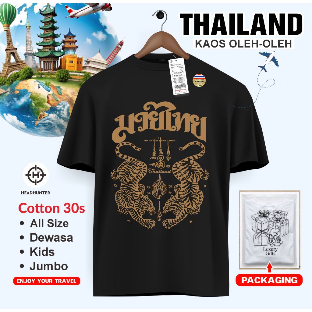THAILAND เสื้อยืด BY OUTSIDE NEGRI SOUVENIR PREMIUM GIFT 30s COTTON MATERIAL CHIANG MAI MERCHANDISE 