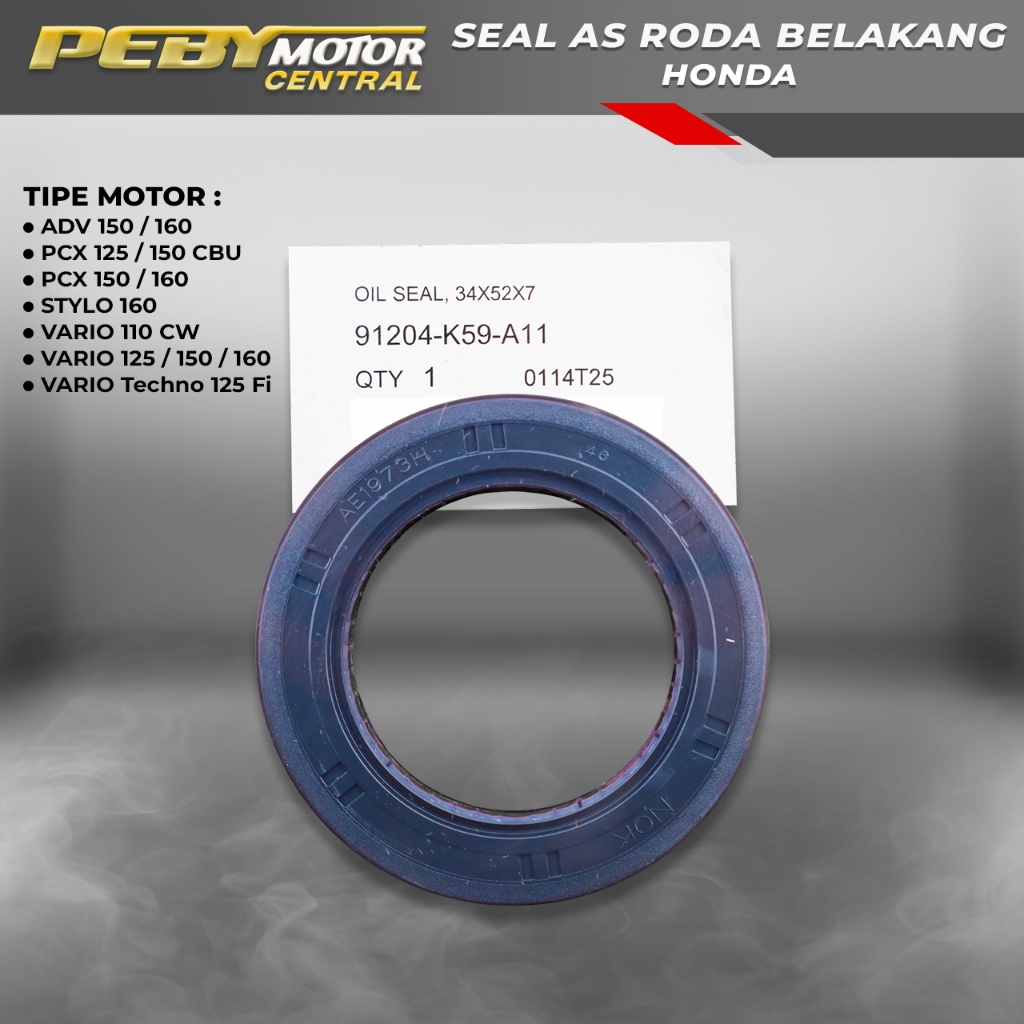ซีลเพลาล้อหลัง Vario Adv Pcx 150 160 Pcx 125 150 Stylo 160 ORIGINAL Official HGP 91204-K59-A11