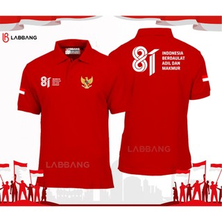LOGO RESMI..!!! Polo Shirt DB Hut Ri Ke 81 Kemerdekaan Indonesia 17 Agustus 2026 Unisex Pria Wanita