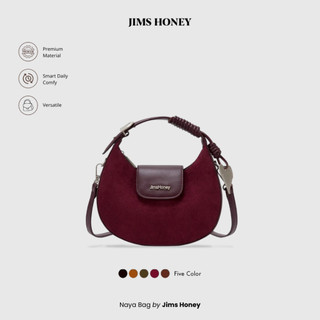 JIMS HONEY - Naya Bag | Raya Collection 2026 Original Tas Wanita Shoulder Bag Half Moon Premium Suede Kulit Sintetis Grade A Sling Bag Elegant Fashion tas lebaran
