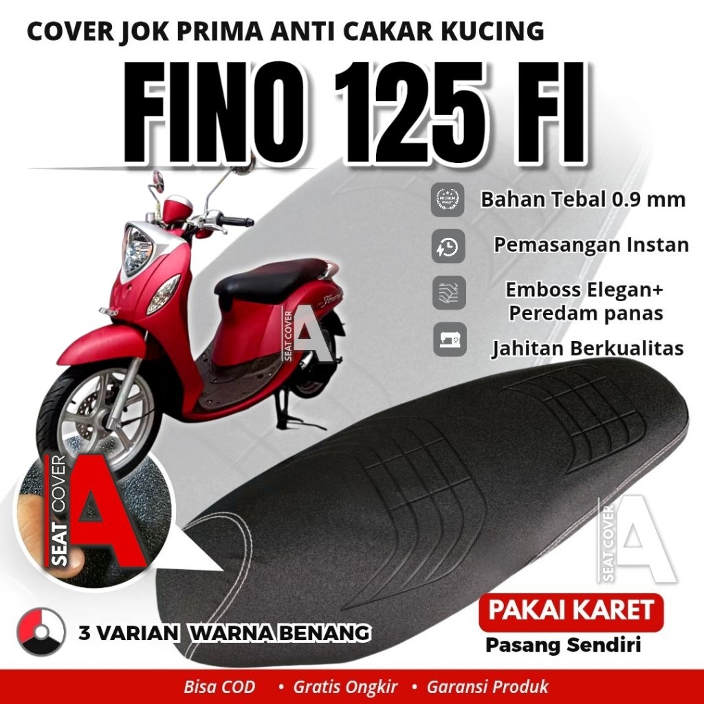 YAMAHA FINO 125 ผ้าคลุมเบาะมอเตอร์ไซค์นูน Prima Anti-Cat Claw Instant ASC
