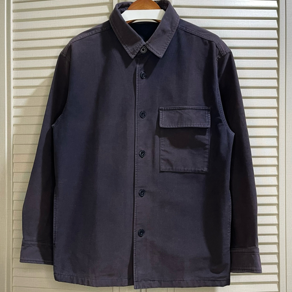 Uniqlo - Over Shirt Jersey - สีกรมท่า - Size M เหมาะกับ L