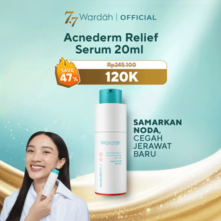 WARDAH Acne Serum Acnederm Relief Serum 20ml - Melawan Jerawat, Cocok untuk Kulit Berjerawat, Komedo, Menjaga Skin Barrier, Sensitive, Azeclair, Mengontrol Minyak Berlebih, Menghidrasi Kulit, Mengurangi Kemerahan - Skincare