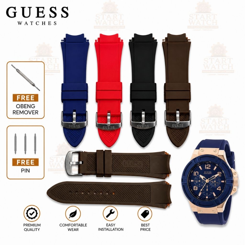 GUESS W1049G2 W0247G3,W0040G3,G7 ยางซิลิโคนสายนาฬิกา GUESS Rigor Cowo สายนาฬิกา
