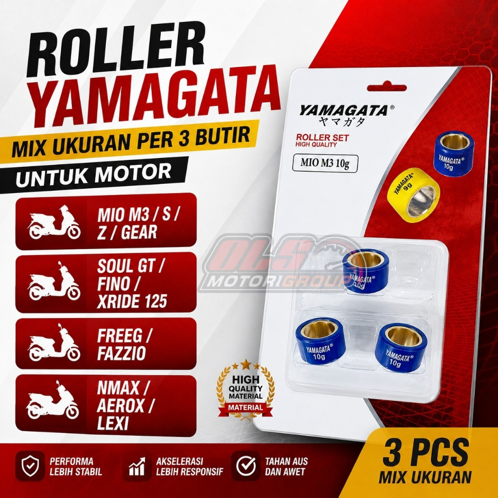 YAMAGATA ROLLER MIX (CONTENTS 3 PIECES) - Nmax Mio M3 Aerox SZ GT X-Ride Fino Lexi ฟรี Go Gear Fazzi