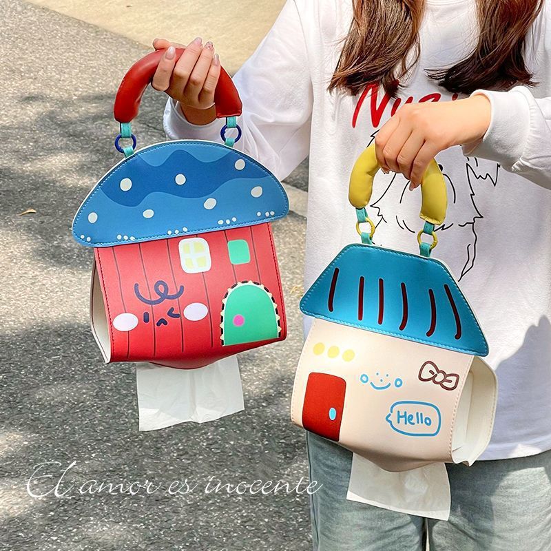 CUTE CARTOON TISSUE BOX // รถแขวน TISSUE // WATER RESISTANT TISSUE POUCH // ม้วนและแผ่น TISSUE HOLDE