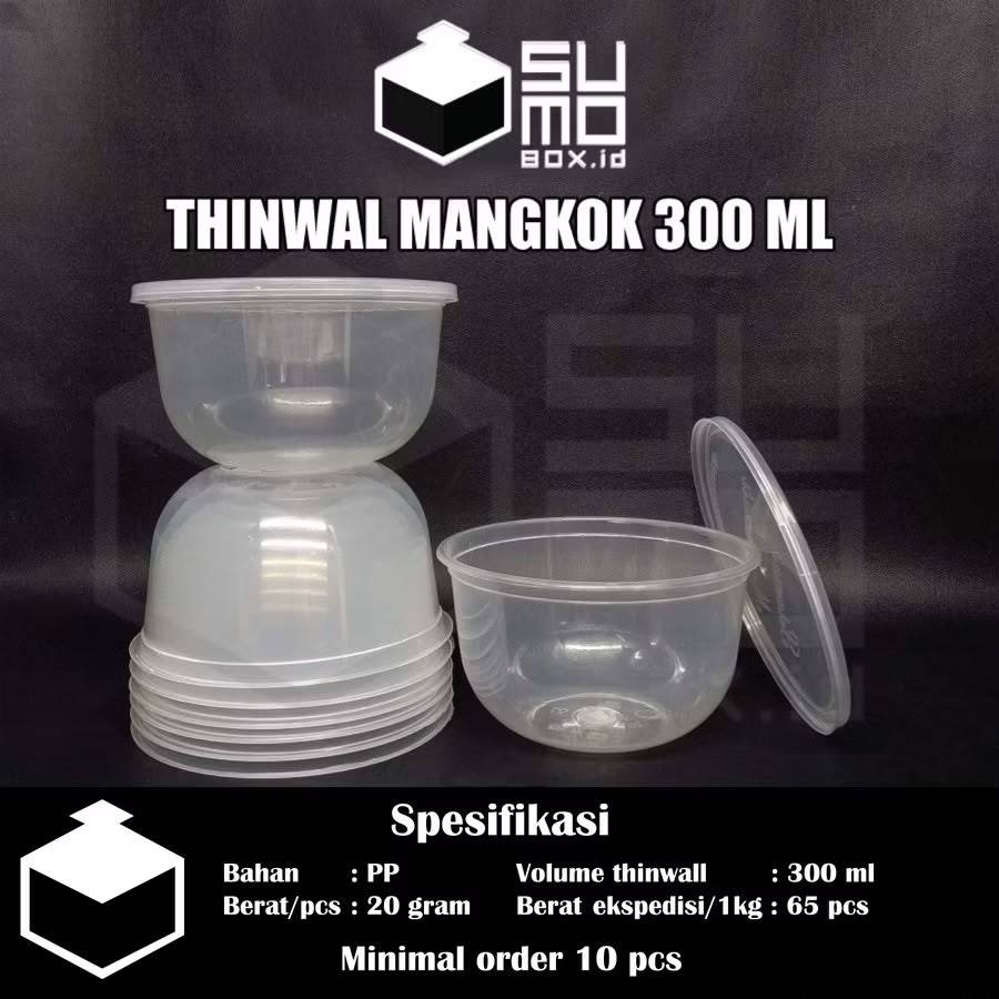 Thinwall ROUND 300ml + ฝาถ้วยพุดดิ้ง / BOWL 300 ml พลาสติก BOWL FREE PACKING [RETAIL]