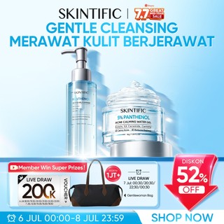 SKINTIFIC - 2PCS Panthenol Gentle Gel Set | Cleanser Moisturizer Water Gel Acne Calming Oil Control Deep Clean Pembersihan Pori-pori Light Weight Texture Bundle Combo