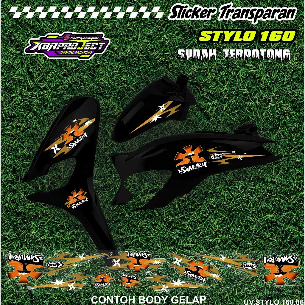 STYLO 160 STRIPING TRANSPARENT UV STICKER VARIATION 86 PREMIUM MAXDECAL MATERIAL CUT