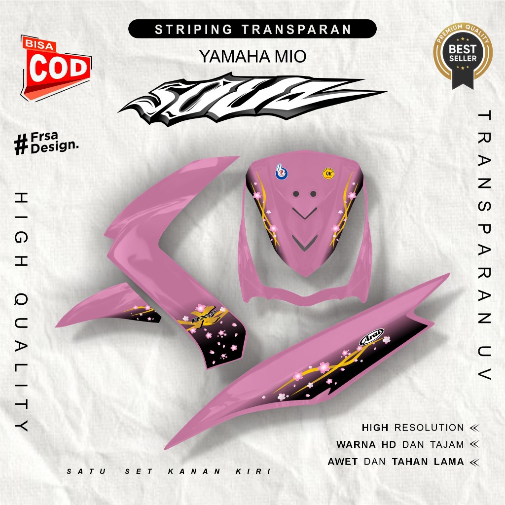 UV Transparent Striping MIO SOUL CARBON ลายอินเทรนด์ล่าสุด ARAI SAKURA