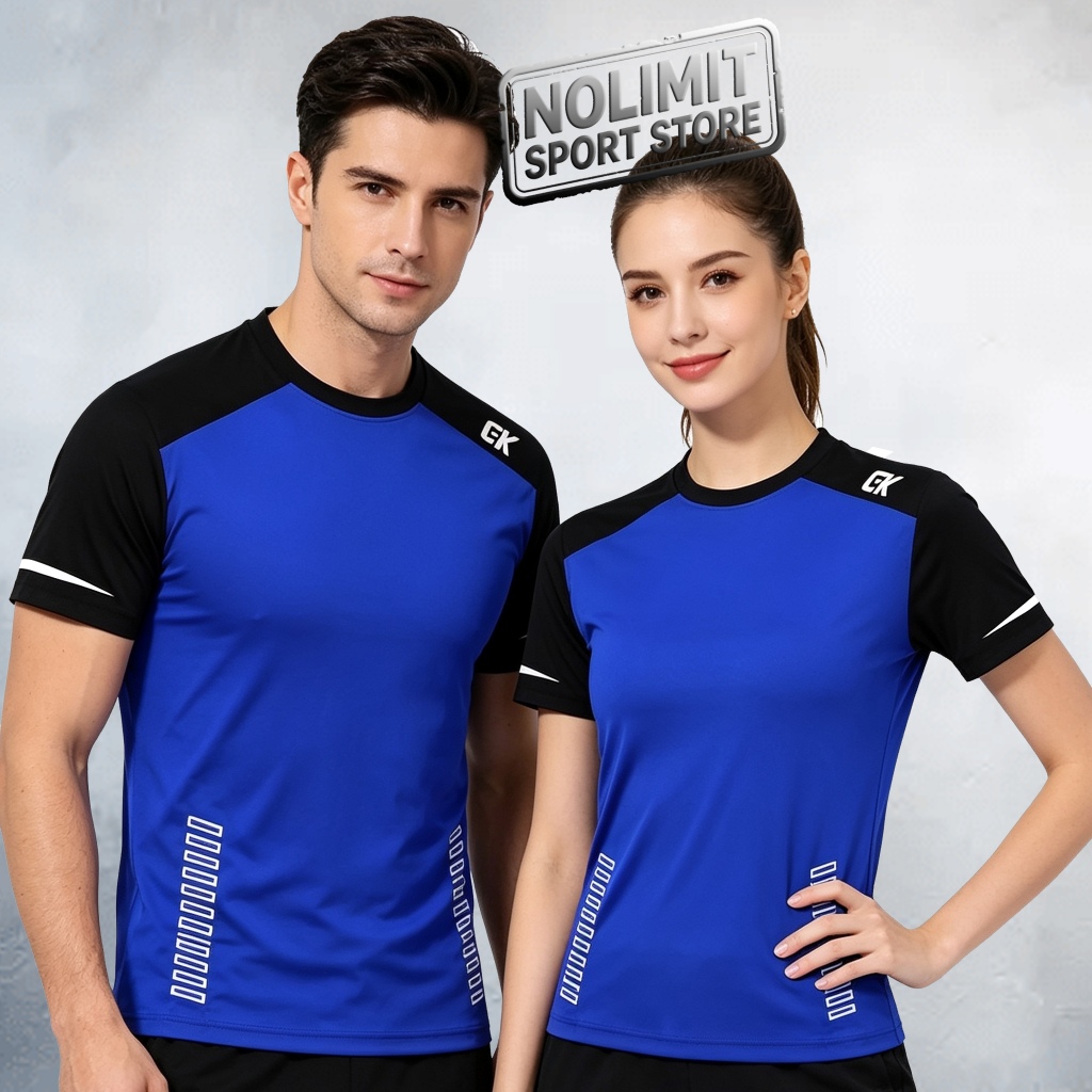 GYM SPORTS CLOTHES สําหรับผู้ชายและผู้หญิงผู้ใหญ่ SLIM FIT GYM เสื้อยืดสั้น-SLEEVED FITNESS เสื้อยืด