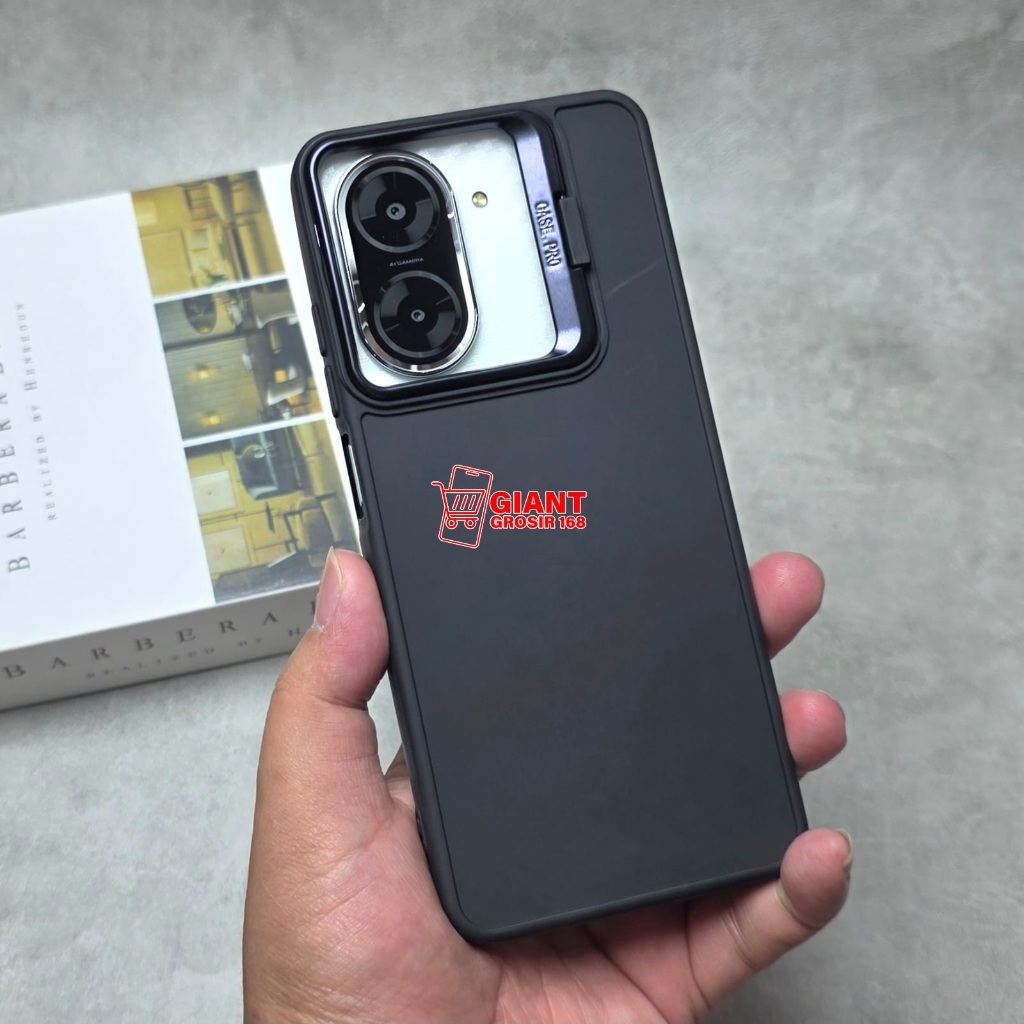 Poco C71 Poco C75 Poco C65 Poco M6 4G Poco M6 Pro 4G Poco X6 5G Softcase Macaron ขาตั้งสีดําแหวนกล้อ