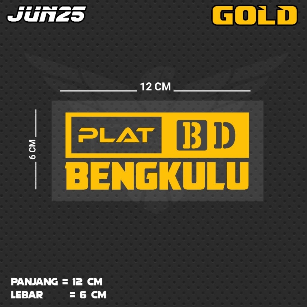 สติ๊กเกอร์ตัดด้วยจาน BD BENGKULU | JUN25 BKL
