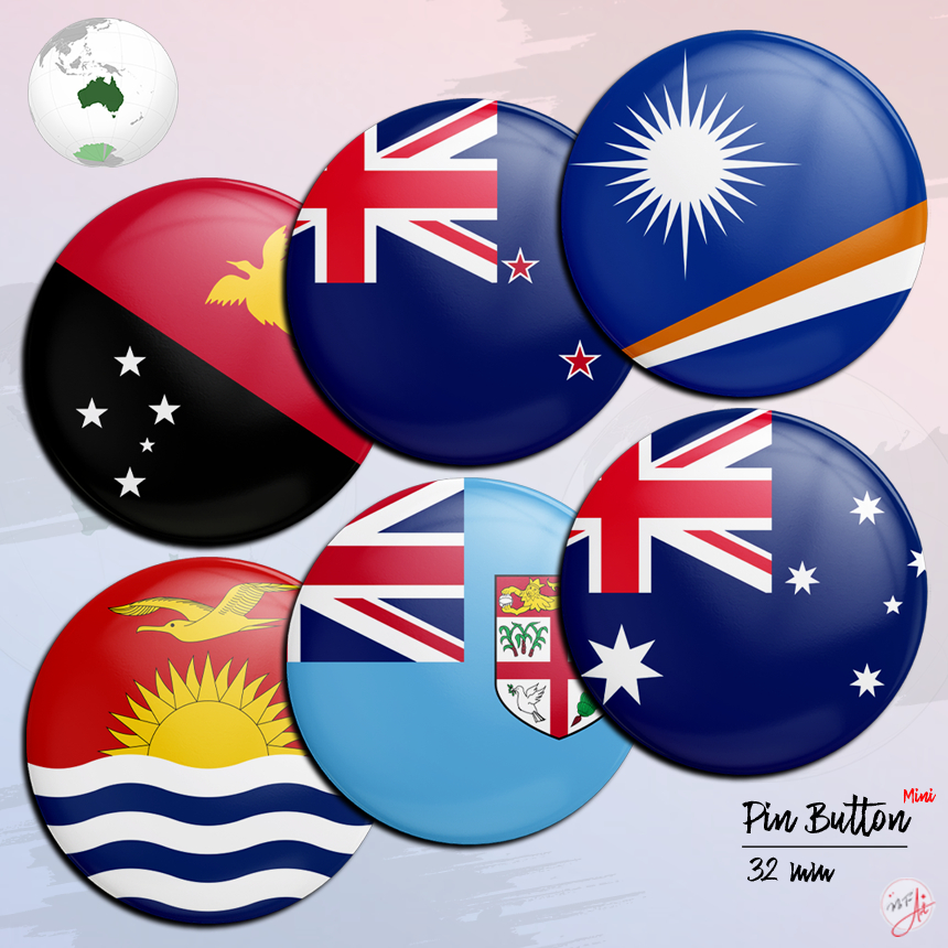 MINI Pin ปุ่มน่ารัก FLAG OF THE COUNTRY OF AUSTRALIA OSEANIA อุปกรณ์เสริมของที่ระลึกกันน้ํา 32 มม.