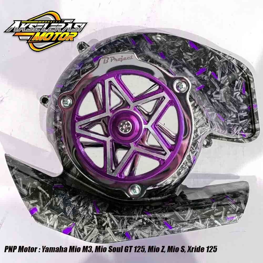 UNGU Mio M3 คาร์บอนปลอมสีม่วงพัดลมชุด Spinner Bigproject PNP Mio Soul GT 125 Mio Z Mio S Xride 125