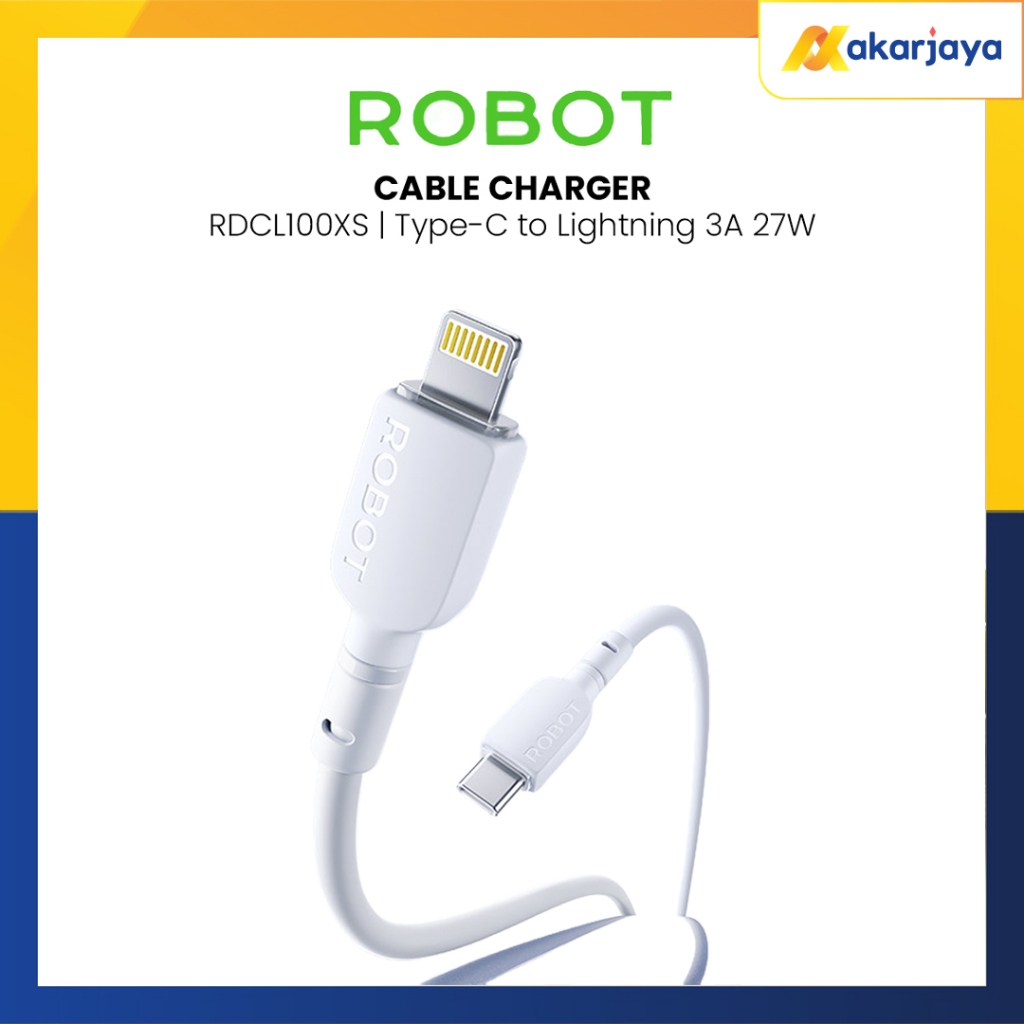 ROBOT RDCL100XS Type C ถึง Lightning PD 27W ชาร์จเร็ว iPhone Ipad สาย USB-C 1 เมตร