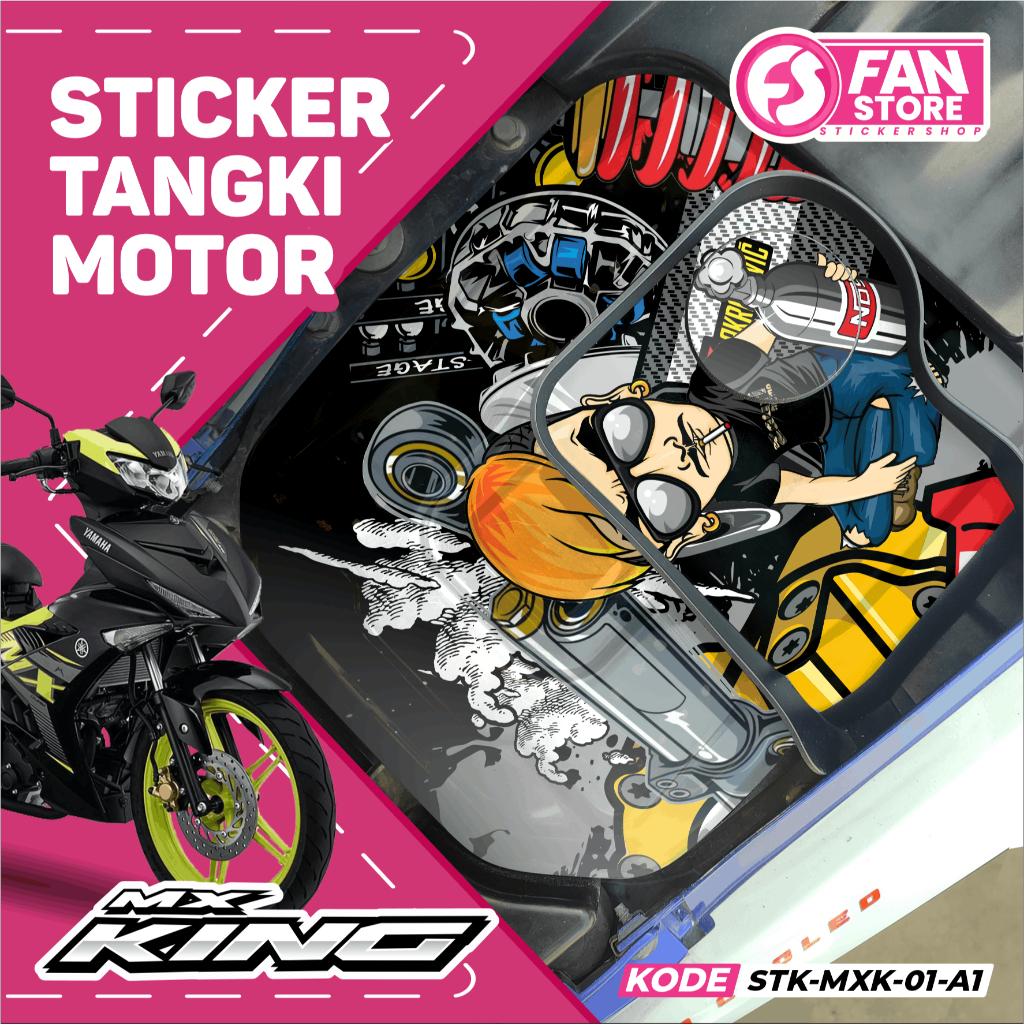 Mx King Racing Design Tank Sticker - สติ๊กเกอร์อุปกรณ์เสริมถัง Mx King ทนทาน ปรับแต่งได้ - STK-MXK