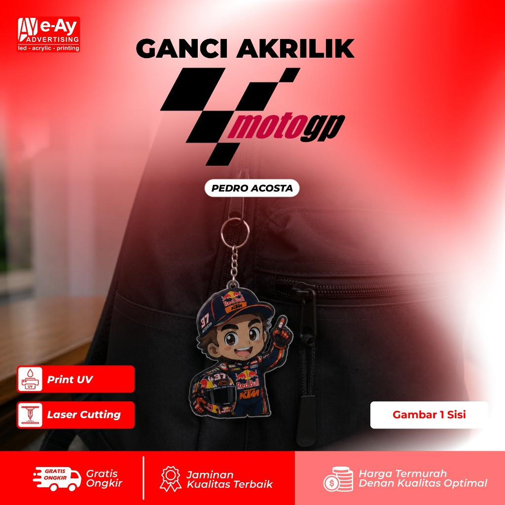 พวงกุญแจอะคริลิคพรีเมี่ยม ทนทาน – MOTOGP PEDRO ACOSTA | เอยาดอร์ตี
