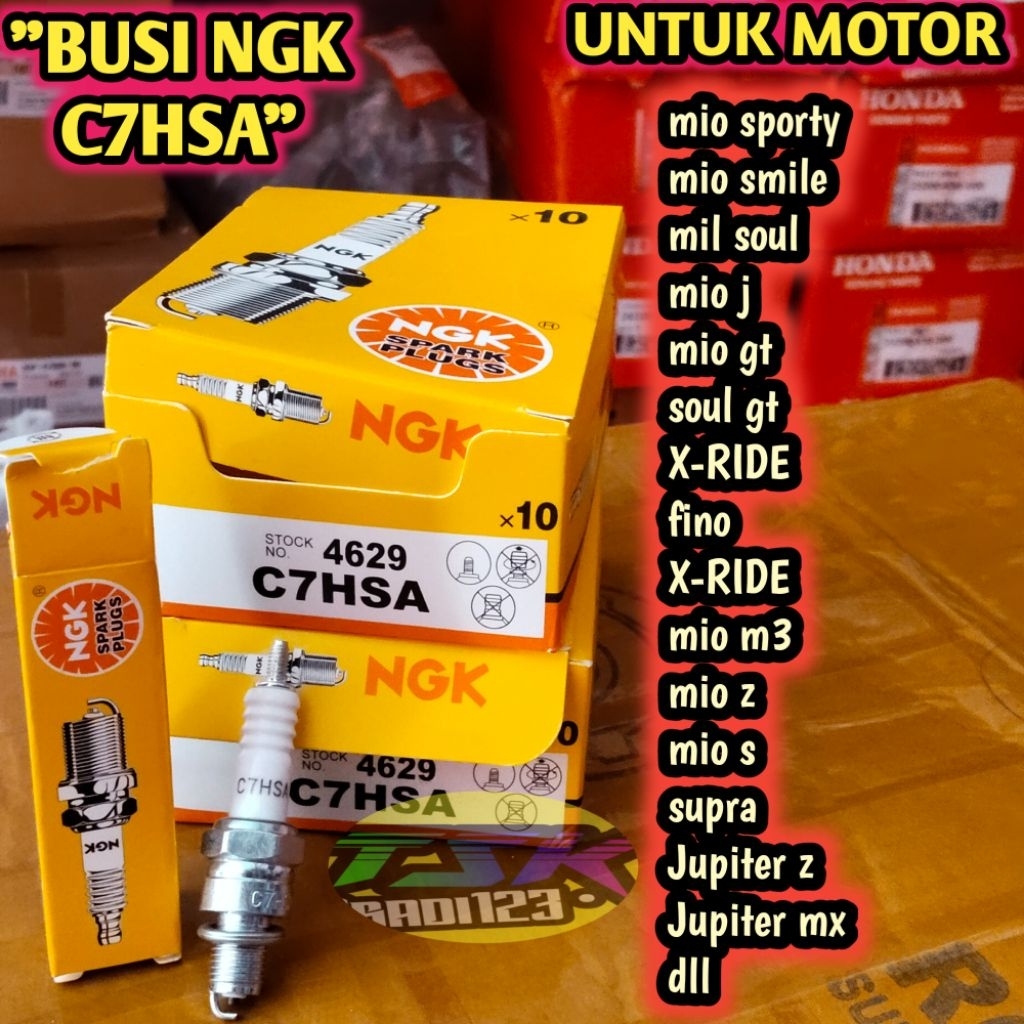 NGK SPARK PLUG 1 ชิ้น ORIGINAL C7HSA MIO J, MIO GT, SOUL GT, MIO SPORTY,/MIO SMILE, MIO M3/MIO Z VEG