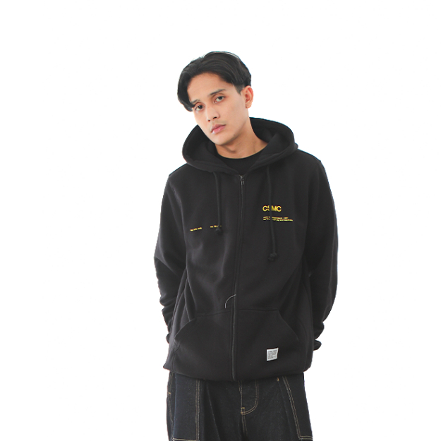 Cosmic Sweater Hoodie Zipper FUN DEPT สีดํา