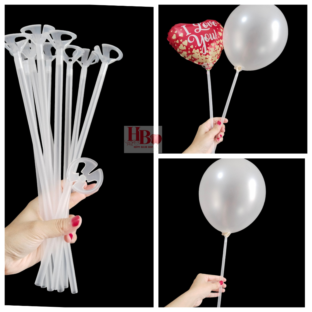 WHOLESALE BALLOON STEM STICKS & CUPS ขนาด 28CM (ติด + ถ้วย (30CM) PLEASE BUY BUBBLE WRAP SO SAFE)