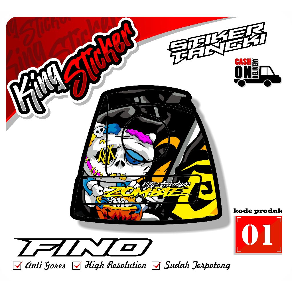 FINO สติ๊กเกอร์ติดถังน้ํามัน FINO สติ๊กเกอร์ติดถังน้ํามันมอเตอร์ไซค์ Anti-Fade KS.01