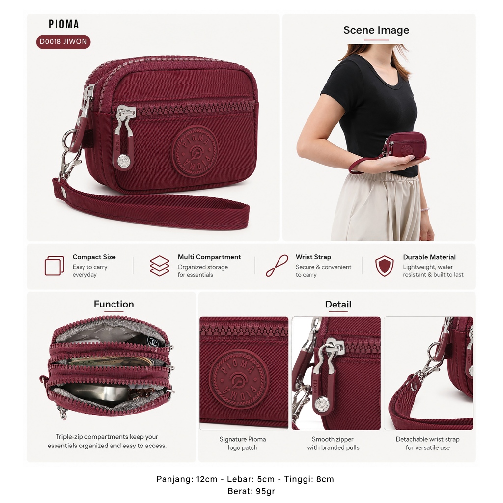 OMIPA BAGS PIOMA JIWON BAG COIN WALLET 4 RES CARD WALLET 4 COMPARTMENTS MONEY WALLET