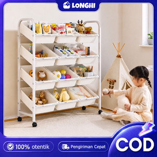 Rak Susun Plastik Roda Serbaguna Multifungsi untuk Mainan Anak Buku dan Barang Rumah Tangga Kabinet Penyimpanan Besar Hemat Tempat Desain Modern Minimalis Mudah Dipindahkan dan Super Praktis