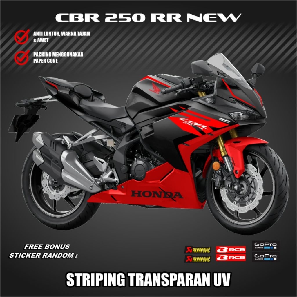 MERAH CBR 250RR SP 2023 สีแดงโปร่งใสรถจักรยานยนต์ body List สติกเกอร์