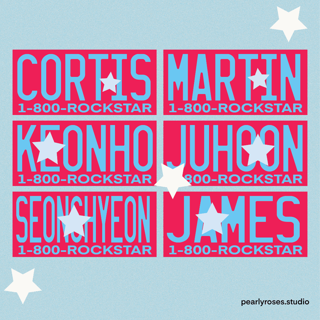 [MIN.2 PCS] CORTIS Rockstar Name Sticker โดย pearyroses.studio