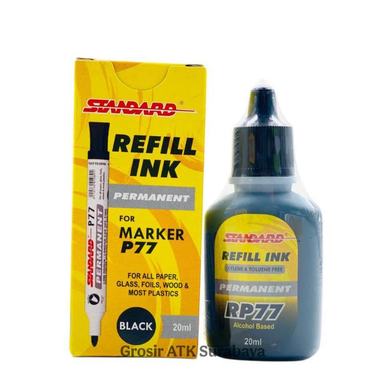(GET 1 ชิ้น) มาตรฐาน PERMANENT MARKER INK RP-77 / เนื้อหาเติมมาร์กเกอร์มาตรฐานถาวรสีดํา