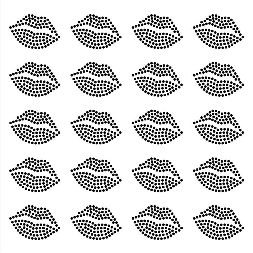 [1 แผ่น] MOTE PRESS SEQUIN JUST INSTALL KISS MOTIF สําหรับเสื้อยืด