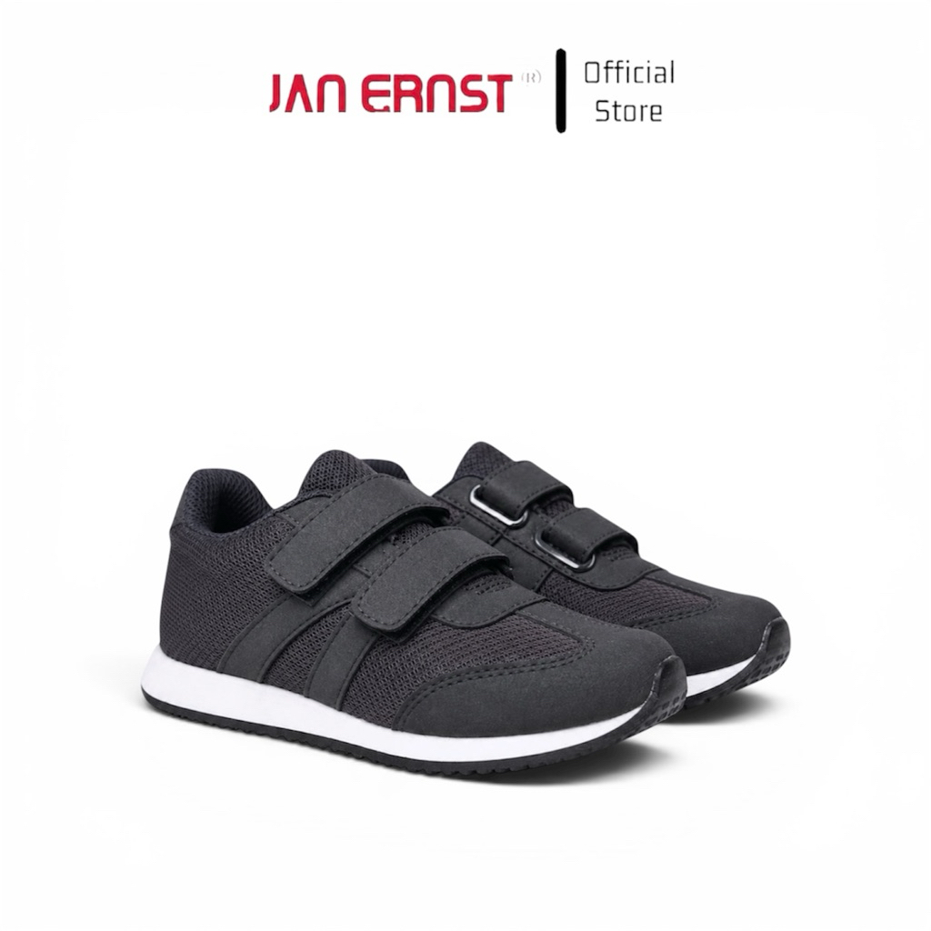JAN ERNST รองเท้านักเรียนมัธยมต้น Unisex สีดํา ไซส์ 26-30