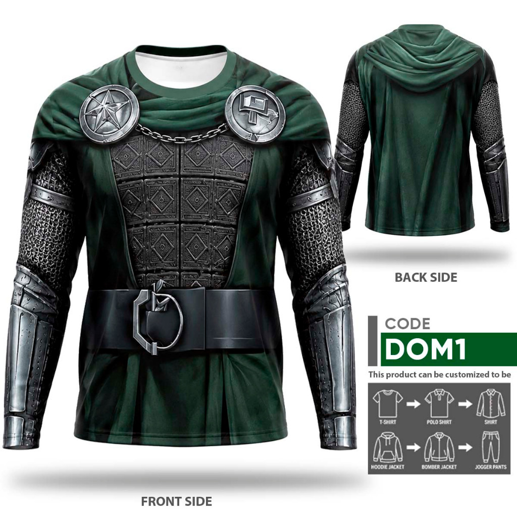 เสื้อยืด Fullset 3D Armor Dr Doom Doomsday มีจําหน่ายสําหรับปรับแต่งได้