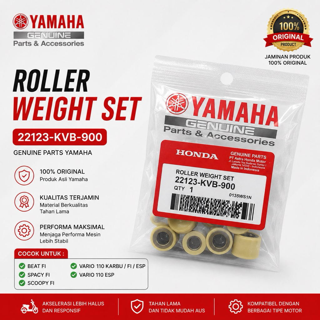 22123-KVB-900 ชุดลูกกลิ้ง WEIGHT BEAT FI SPACY FI SCOOPY FI ESP VARIO 110 คาร์บอน FI ESP