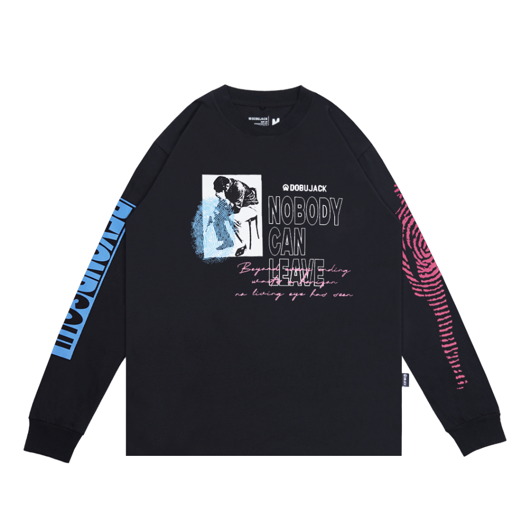 เสื้อยืด Dobujack Nobo เสื้อแขนยาวสีดํา
