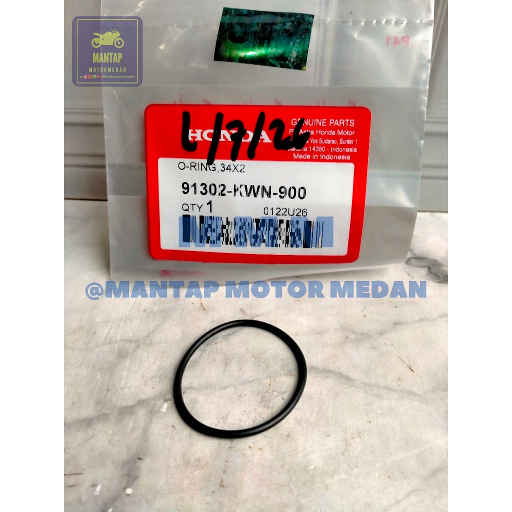 ยางโอริงรอบ Waterpump หม้อน้ําปั๊ม 34x2 Vario 125 Vario 150 PCX 150 Original Honda 91302-KWN-900