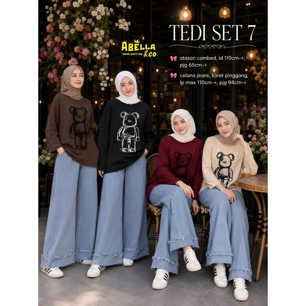 Kobar, Sheo, Flowi, Tedi, Alofa, Nosa, Bebe, Pisco, Merdeka Womens Suit (Top & Pants) by Abella