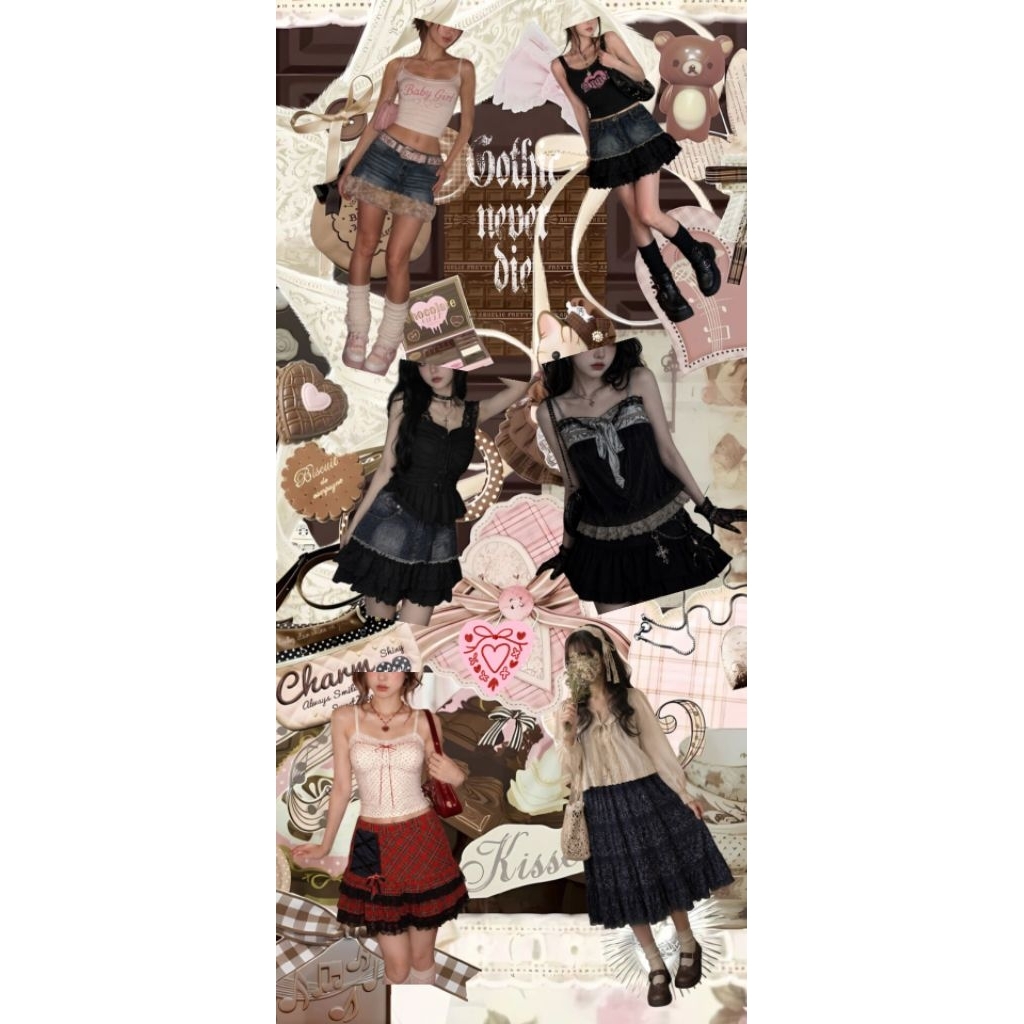 Fur Skort Romwe Cami Top Axes Femme Morikeii กระโปรง Coquette กระโปรงกางเกงยีนส์กระโปรง Gothic Top