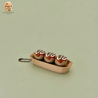 GANTUNGAN Clicker 3D พิมพ์ Fidget ทาโกะยากิที่ไม่ซ้ํากันขนมขบเคี้ยวพวงกุญแจน่ารัก