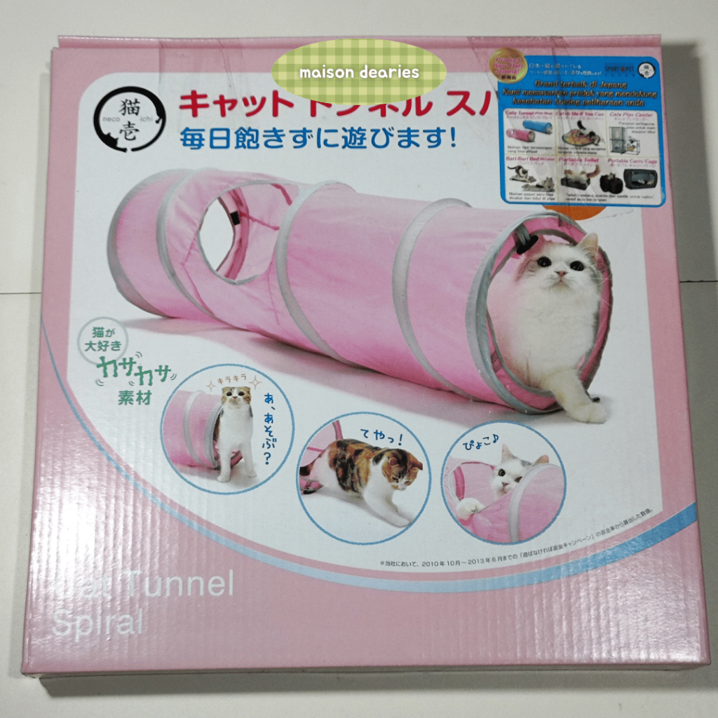 [พร้อม] Neco Ichi Cat Tunnel Spiral Pink Neko Ichi Sports Pet Cat Toy Cat Tunnel