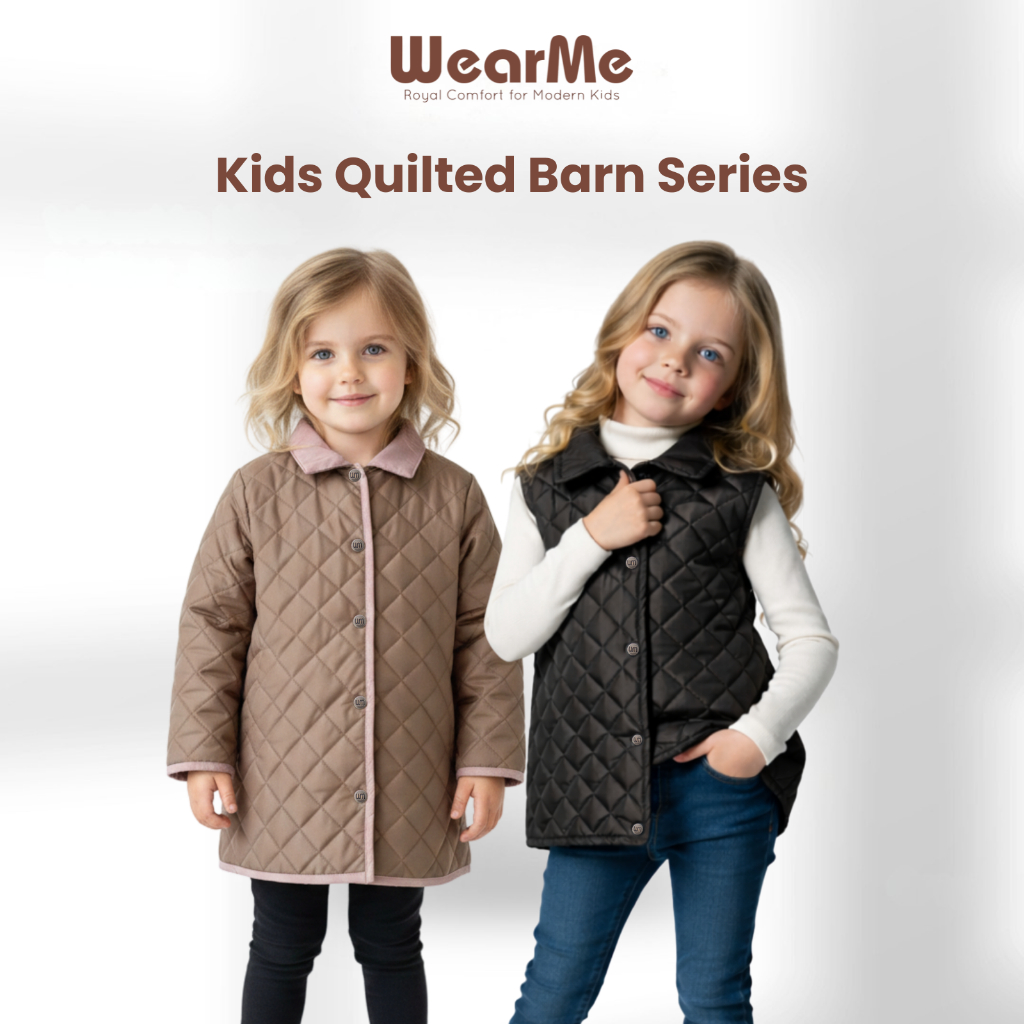 CuddleMe x WearMe Kids Quilted Barn Jacket & Vest สําหรับเด็กอายุ 3 - 6 ปี Unisex