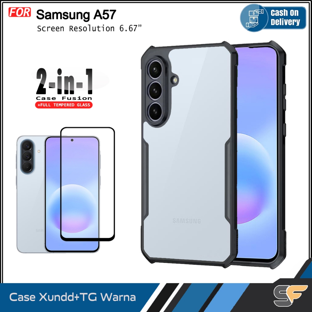 2in1 แพคเกจกรณี Bonus TG สี Samsung A57 A37 A17 A07 Samsung A56 A36 A26 A16 A06
