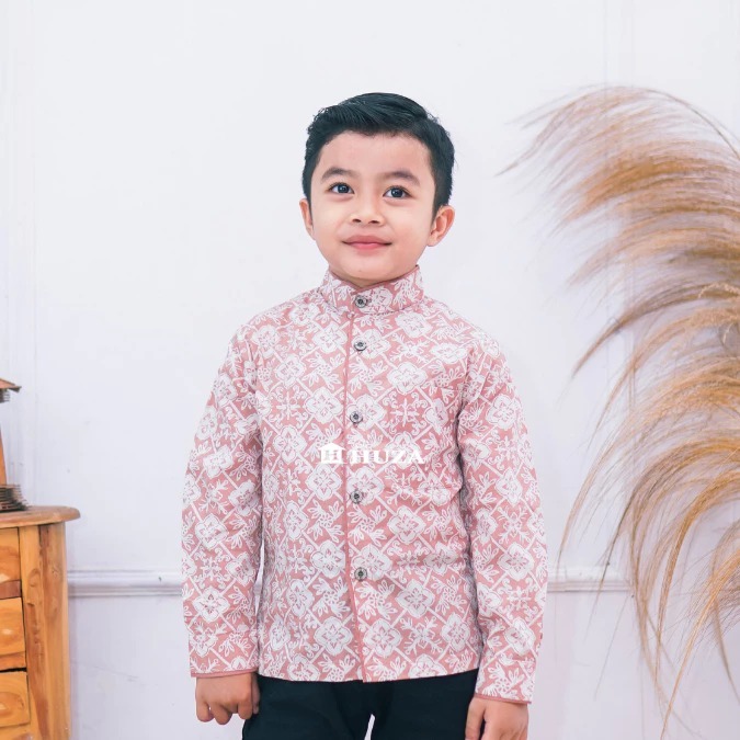 KEMEJA BATIK HUZA - เสื้อบาติกยาว CHILDRENS, เสื้อ AXCEL ของ CHILDREN, LIS (L)