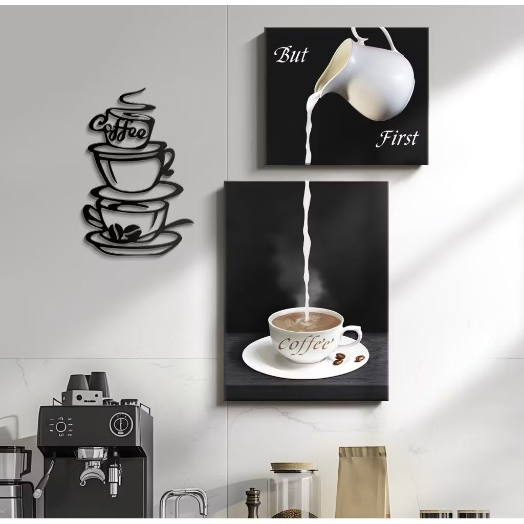 WALL DECOR Cafe Coffee Bar WALL ชุดตกแต่งบาร์กาแฟความงาม 2 ชิ้น WALL Display