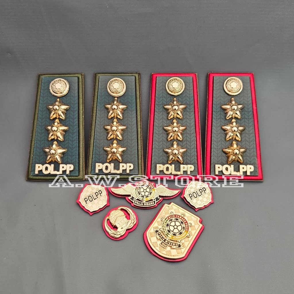SET OF SATPOL PP RANK GROUP 4B PREMIUM ELEGANT POL PP 4B อันดับ POL PP PIN