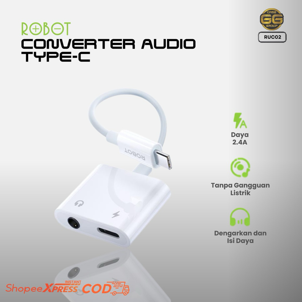 SPLITER ROBOT ADAPTER AUDIO JACK TYPE C/ LIGHTNING